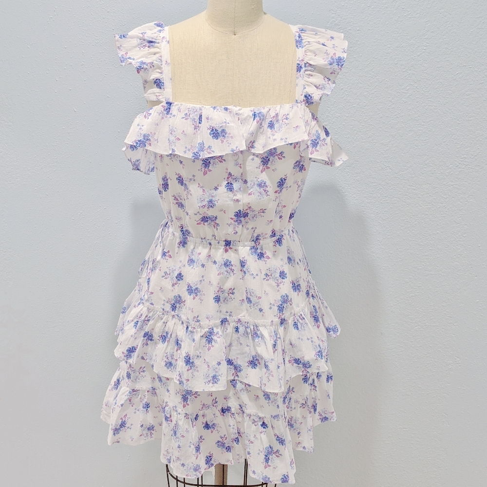 LoveShackFancy Amalie Tiered Ruffle Mini Dress